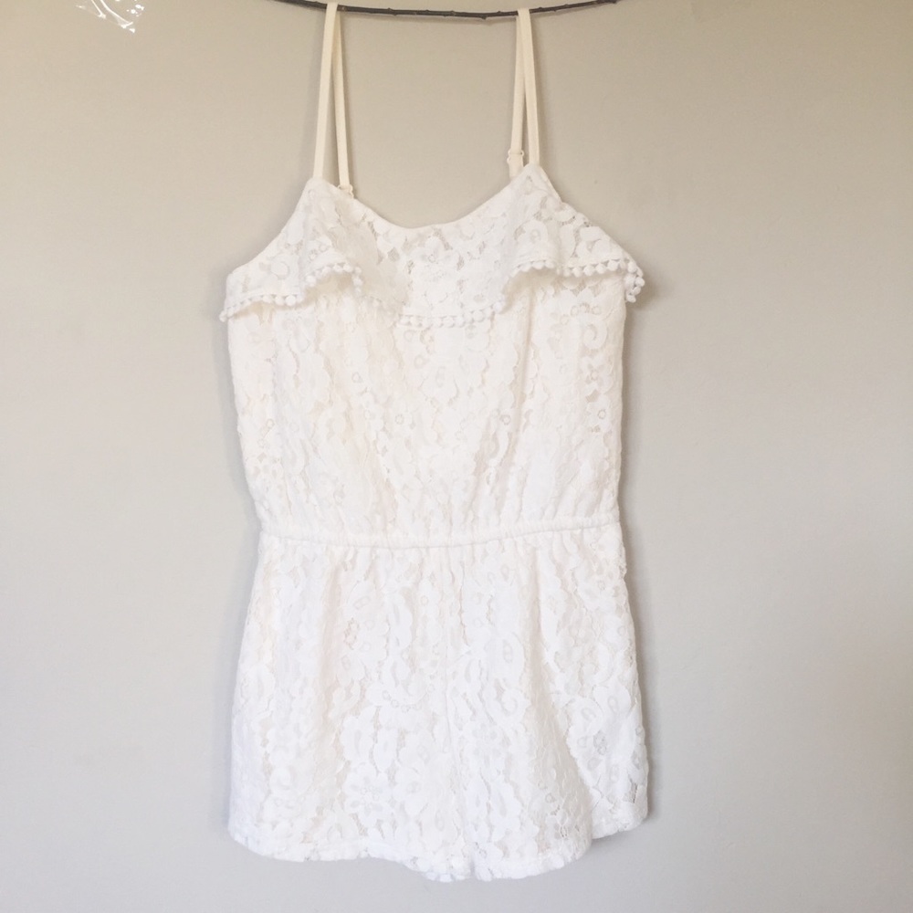 Girls Cream Lace Romper By Xhilaration